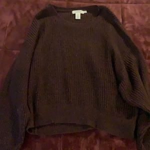 Dark purple off the shoulder sweater